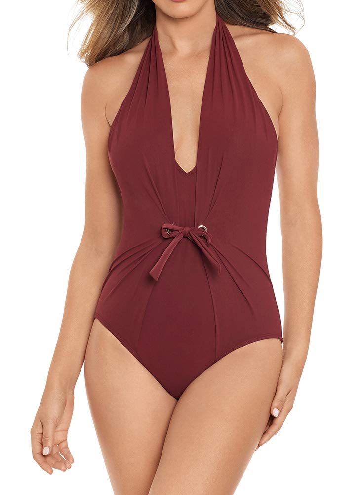 Women's Adjustable Halter One Piece Swimsuit with Soft Cup - Comfortable Bathing Suit for Swimming, Beach Vacation & Pool Party