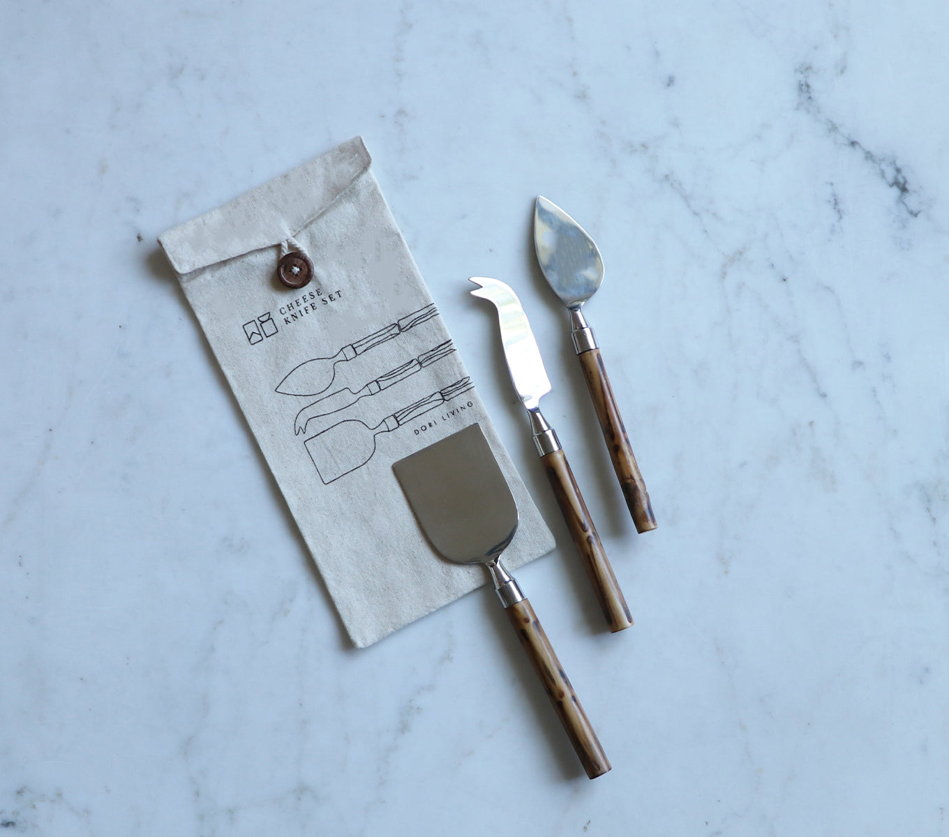 Premium Stainless Steel Cheese Knife Set of 3 - Sharp Cheese Slicer & Cutter for Hard & Soft Cheeses - Perfect for Charcuterie Boards, Wine Parties & Gourmet Cheese Tasting
