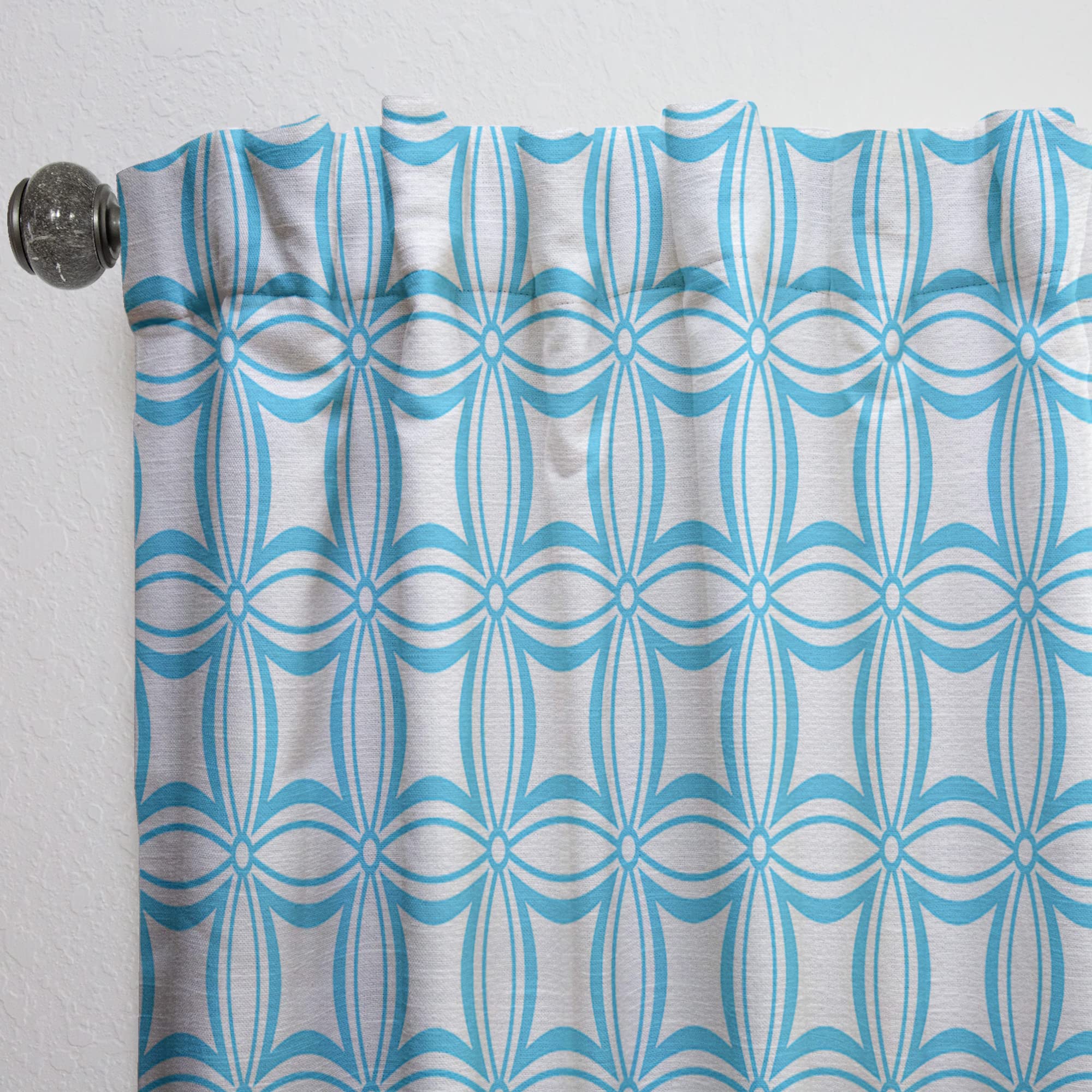 DesignQ Retro Abstract Pattern Thermal Insulated Curtains - Single Panel 52x90 - Bedroom & Living Room Window Drapes for Home Decor & Energy Efficiency