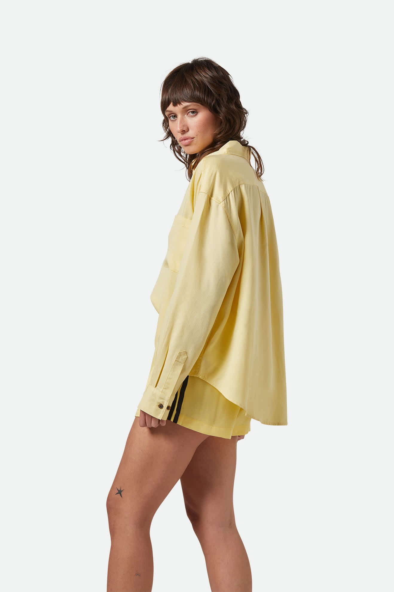 East Side Boxy Long Sleeve Button Down Shirt in Panna Cotta | Casual Office Wear & Layering Essential