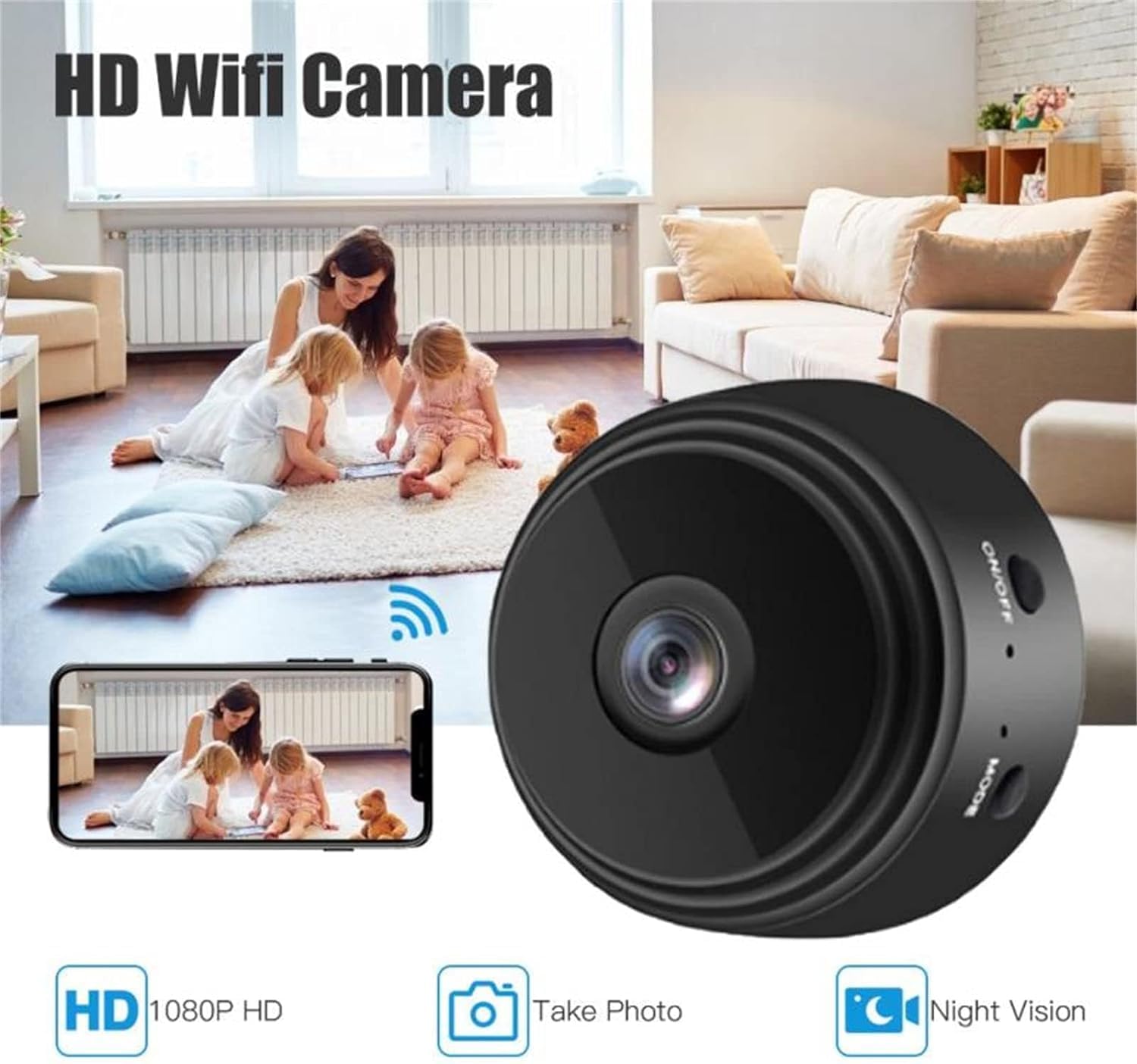 Camtrix Magnetic Mini Security Camera - 2 Pack, Wireless Hidden Surveillance Camera with App for Home, Indoor & Outdoor Use - Perfect for Baby Monitoring, Pet Watching, and Office Security