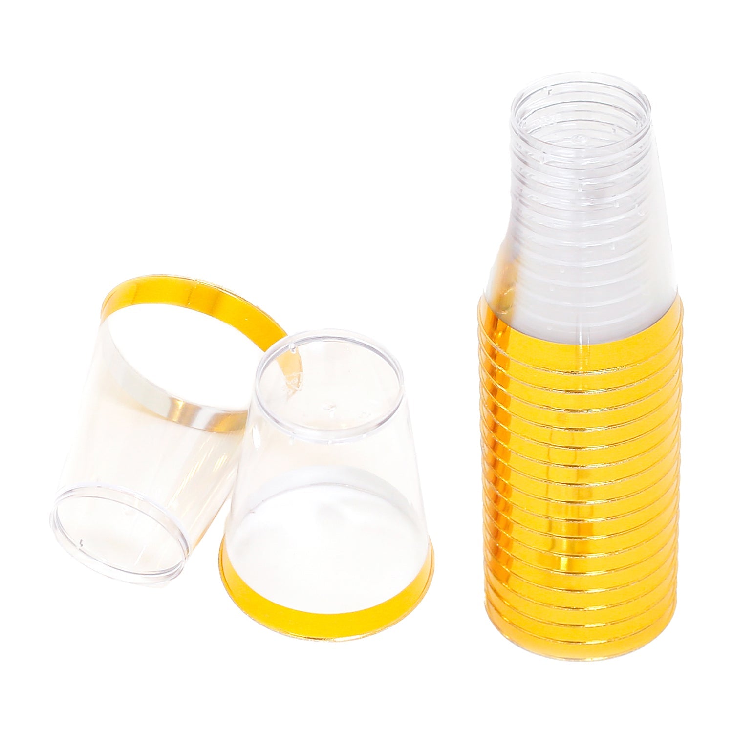Premium 2 oz Gold Rim Shot Glasses (36-Pack) - Elegant Party Drinking Cups for Cocktails, Whiskey, and Tequila - Perfect for Bars, Weddings, and Celebrations