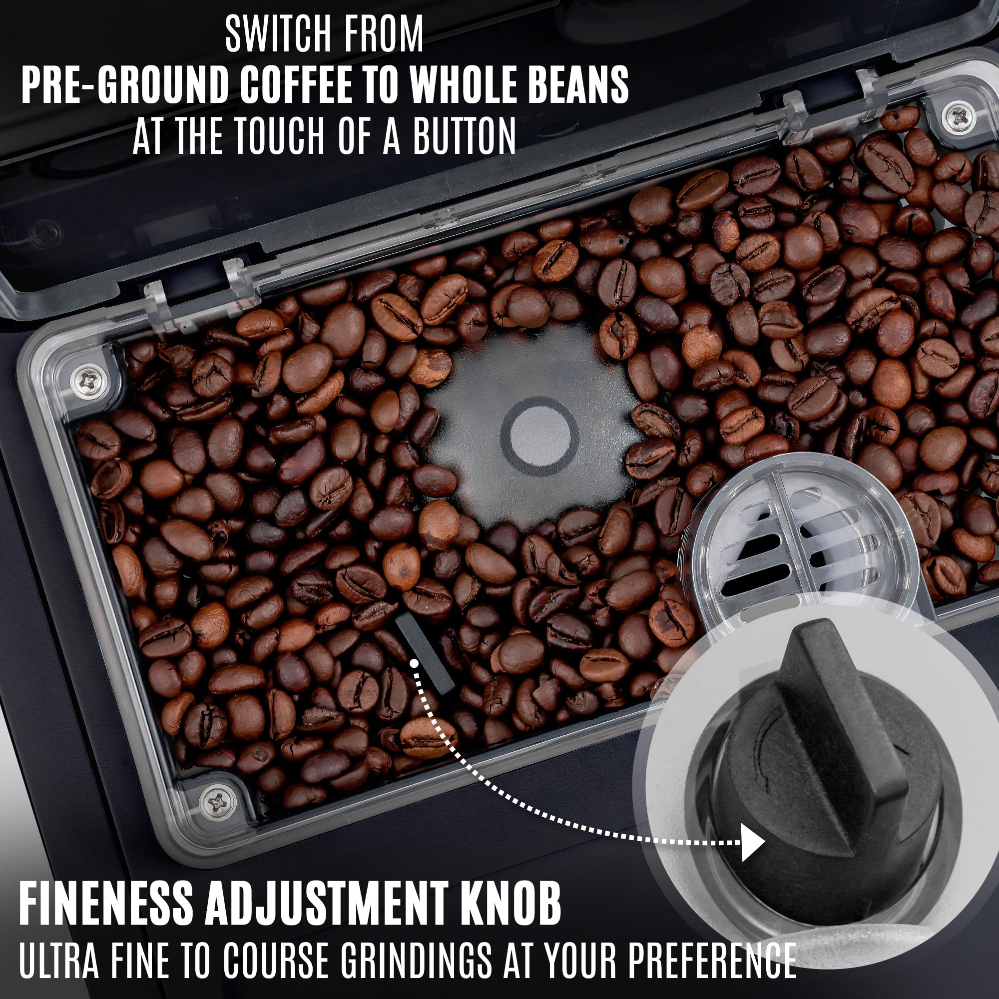 Zulay Magia Fully Automatic Espresso Machine with Built-in Grinder - 19 Customizable Coffee Settings - Self-Cleaning System - Milk Frother for Latte, Cappuccino & Macchiato - Perfect for Home Baristas & Coffee Lovers