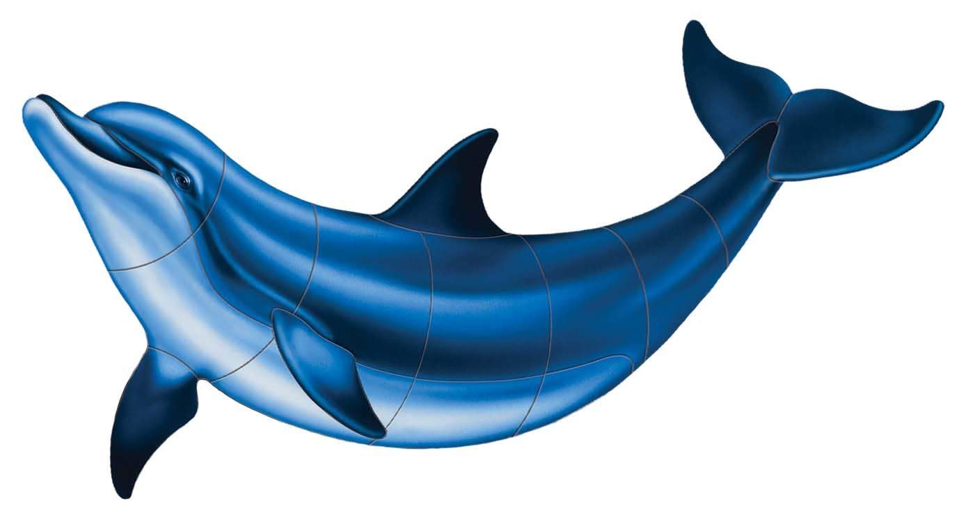 Bottlenose Dolphin Porcelain Pool Mosaic Tile - 36