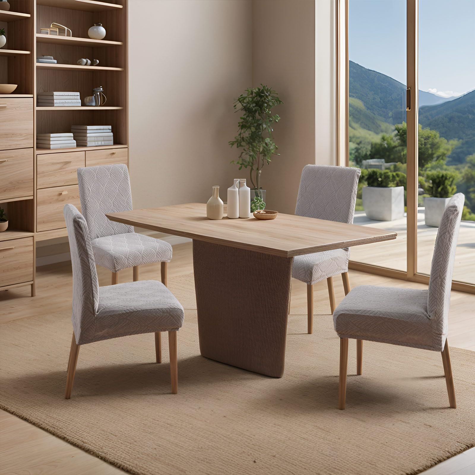 Waterproof Stretch Dining Chair Covers - Washable & Removable Parsons Chair Slipcovers for Kitchen & Dining Room - Perfect for Everyday Use, Parties & Home Decor Protection