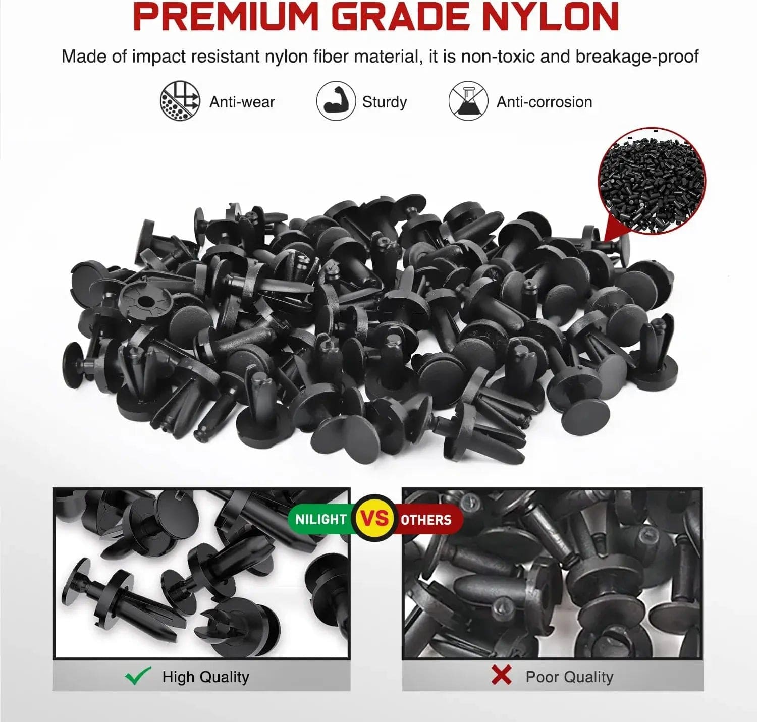 100 Pcs 18.5mm Hole 8mm Push Type Fender Liner Retainer Clips - Compatible with Chrysler 6504521, 04575412AF, Jeep Liberty, Dodge Grand Caravan & Charger - Durable Auto Body Fasteners for DIY Car Repairs & Maintenance