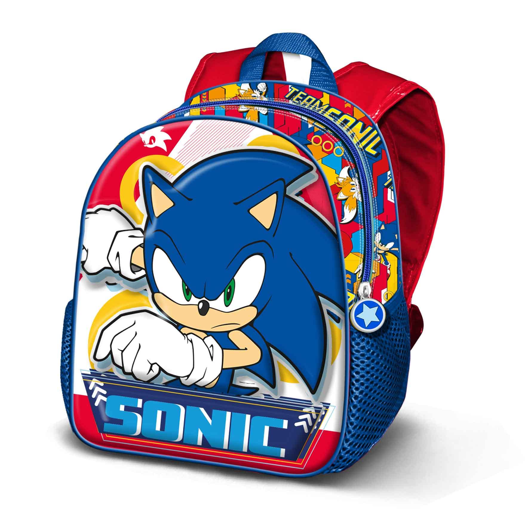 Sega-Sonic Themed Backpack for Kids & Adults - Durable Basic Blue Game Character School Bag - Perfect for School, Travel & Gaming Conventions