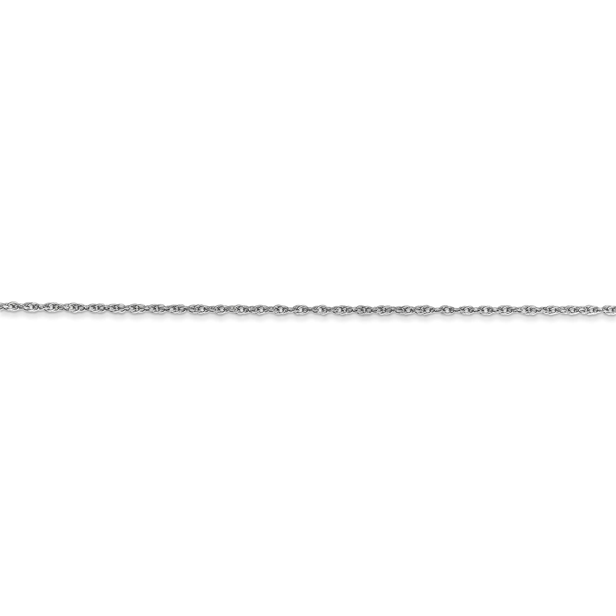 10K White Gold 0.8mm Polished Lite Baby Rope Chain Necklace - 16 Inch Dainty Jewelry for Women - Perfect for Everyday Wear, Gifts & Special Occasions