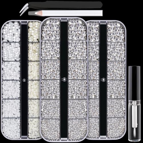 33-2*Clear gems+White&Beige pearl