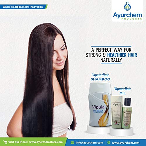 **Vipula Natural Ayurvedic Herbal Hair Care Kit for Hair Fall Control & Growth - Hair Oil & Shampoo Combo for Damaged, Dry, Frizzy Hair - Anti-Dandruff Treatment & Grey Hair Oil (100ml) - Perfect for Daily Hair Care & Scalp Nourishment**