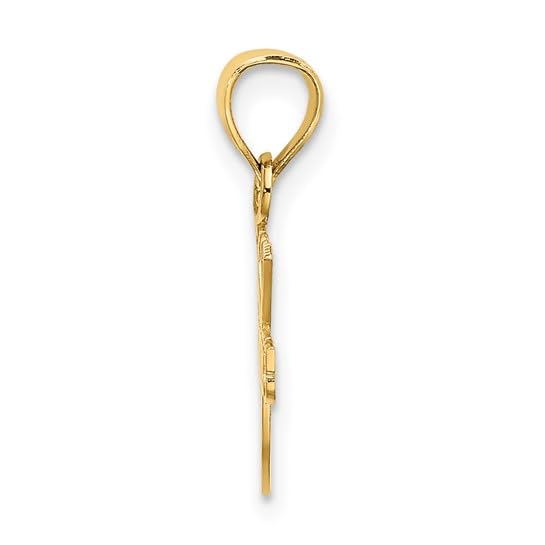 14K Yellow Gold Tennis Racket Charm Pendant - I Love Tennis Jewelry for Women & Girls - Perfect for Tennis Lovers, Athletes, and Sports Enthusiasts - Great Gift for Birthdays, Anniversaries, and Valentine's Day