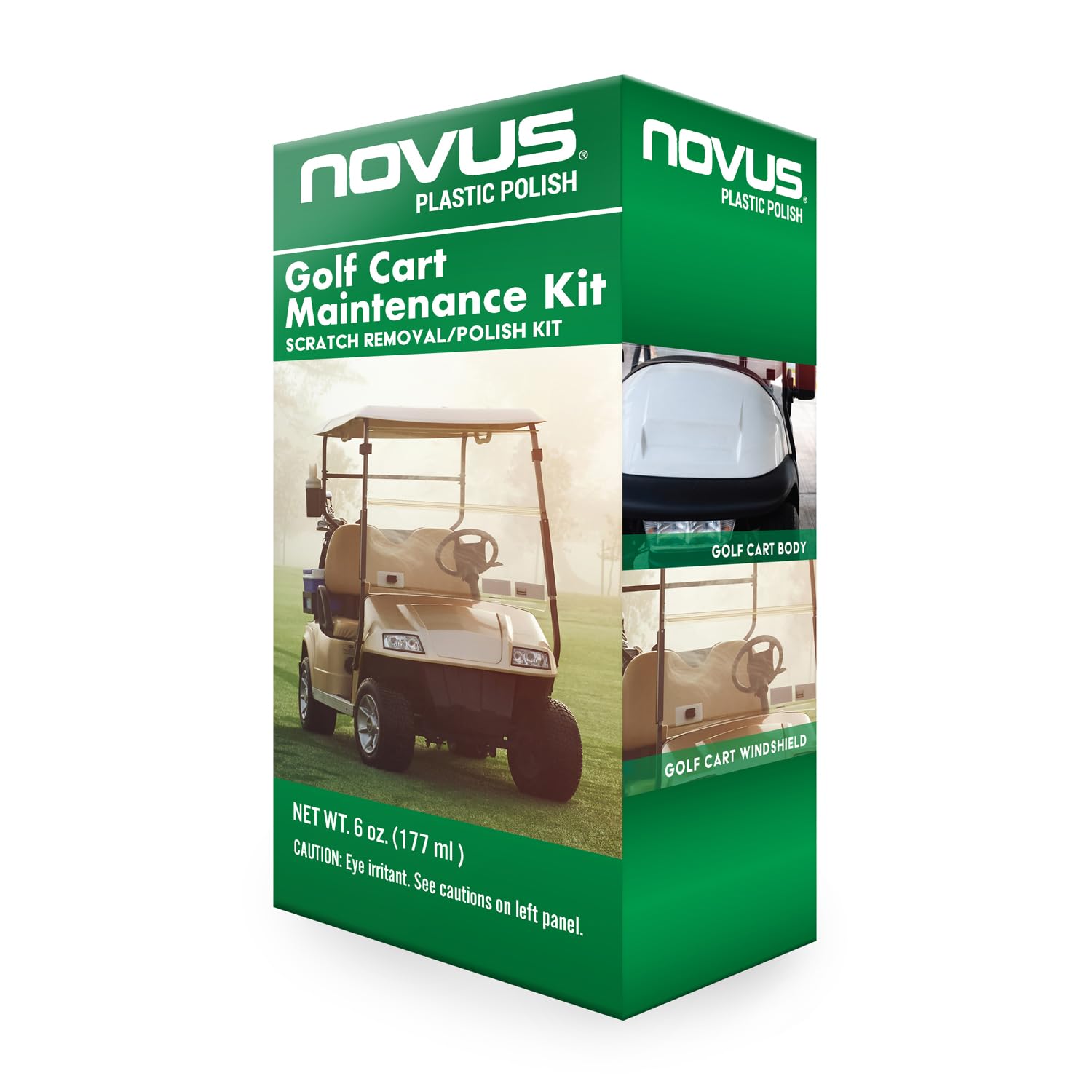 NOVUS Plastic Polish Kit for Golf Cart Maintenance - Includes #3, #2, #1 Polish (2oz Each), Buffing Pads, Drill Attachment, 3
