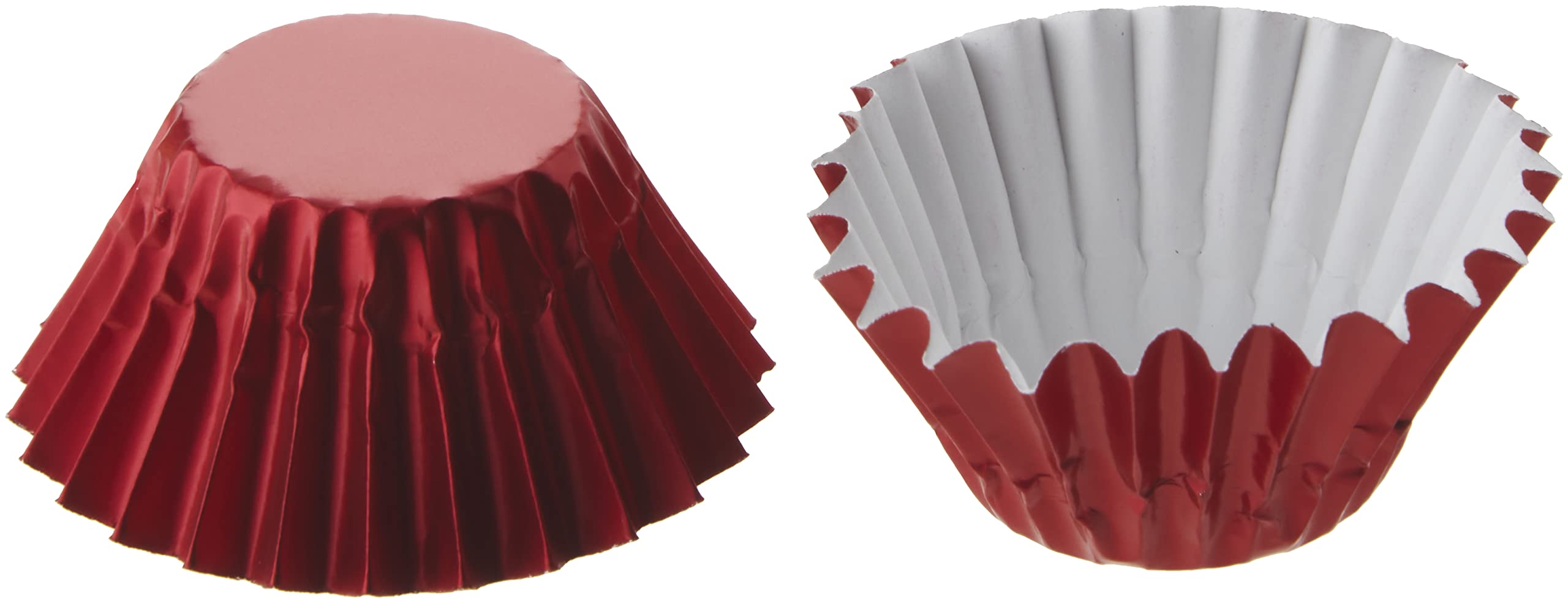 Fox Run Red Foil Disposable Baking Cups for Petit Fours - Perfect for Mini Cupcakes, Candy Cups & Party Desserts