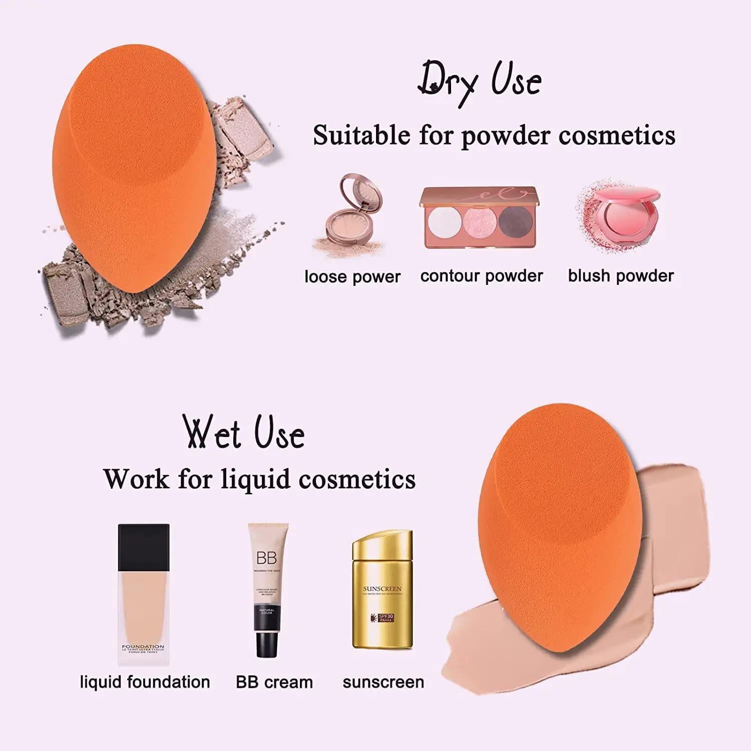7-in-1 Elastic Soft Makeup Sponge - Beauty Blender with Plastic Jar for Flawless Foundation & Concealer Application | Perfect for Professional Makeup & Everyday Use