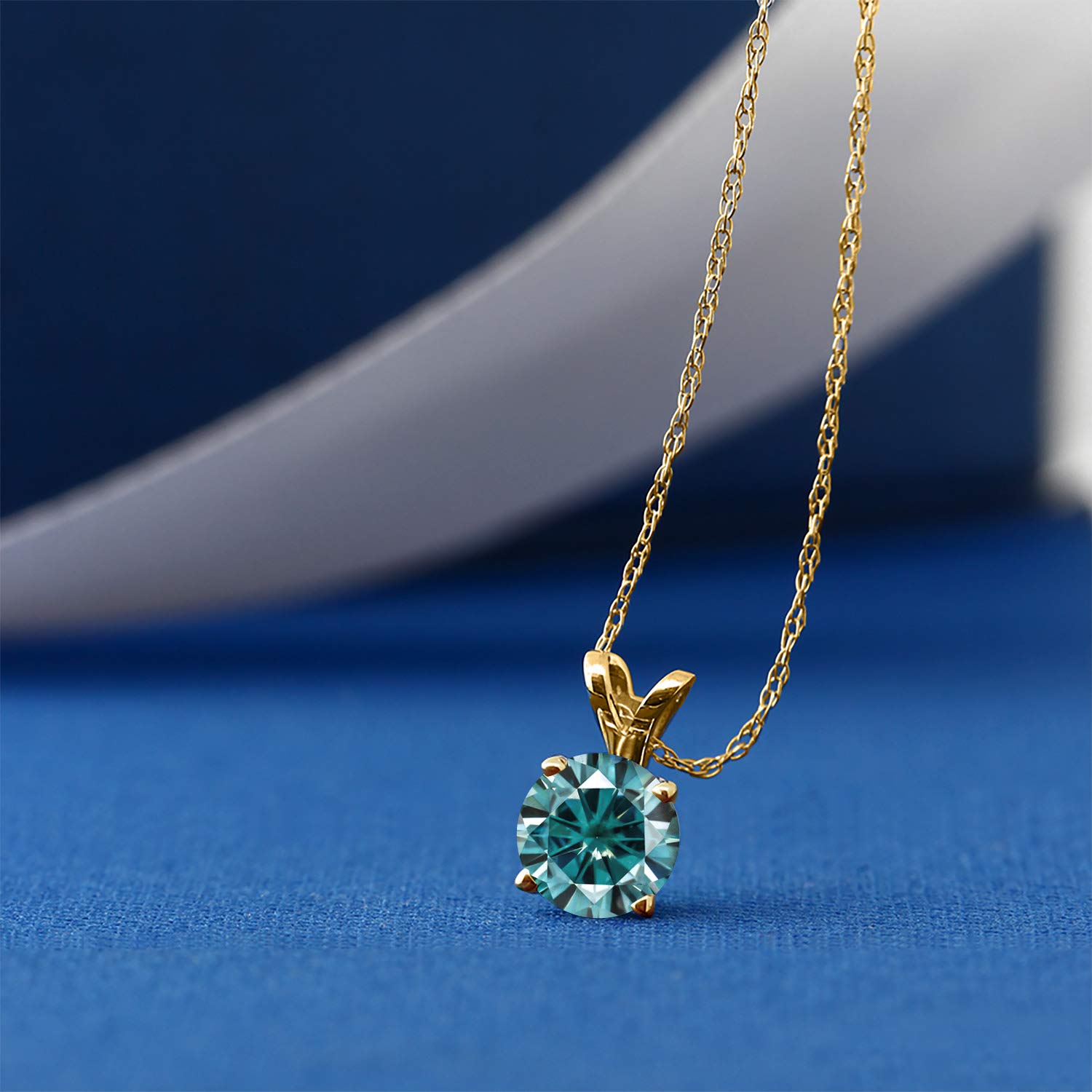 14K Yellow Gold Round 5MM Birthstone Solitaire Pendant Necklace for Women - Gemstone Jewelry with 18 Inch Chain | Fine Gold Necklace Gift for Mom, Wife & Her | Perfect for Birthdays, Anniversaries & Special Occasions