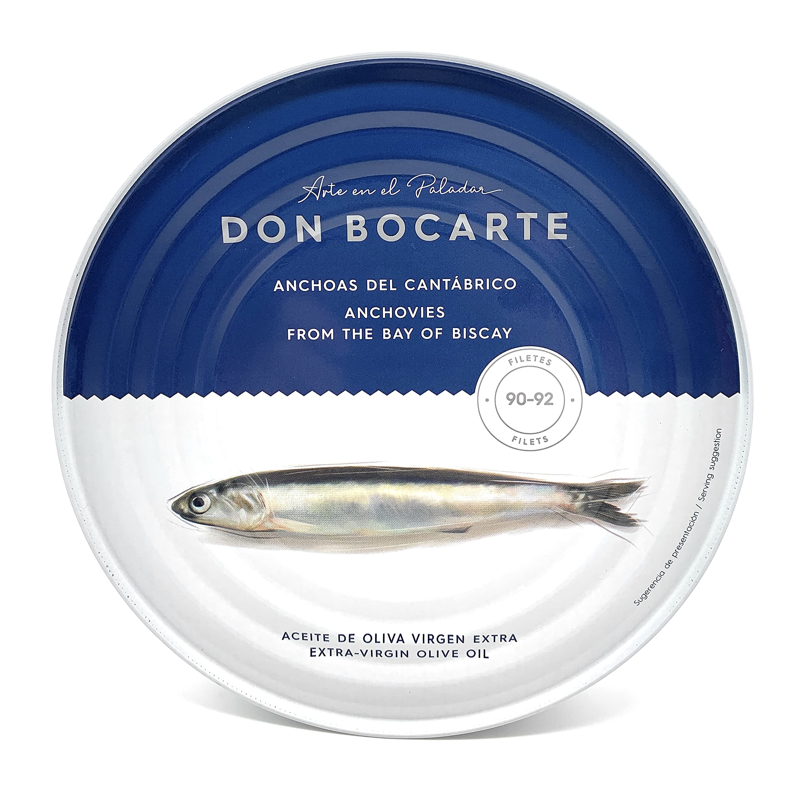 Premium Don Bocarte Cantabrian Anchovies in Extra Virgin Olive Oil - 19.4 Oz Can - Gourmet Spanish Tinned Fish for Salads, Pasta & Charcuterie Boards