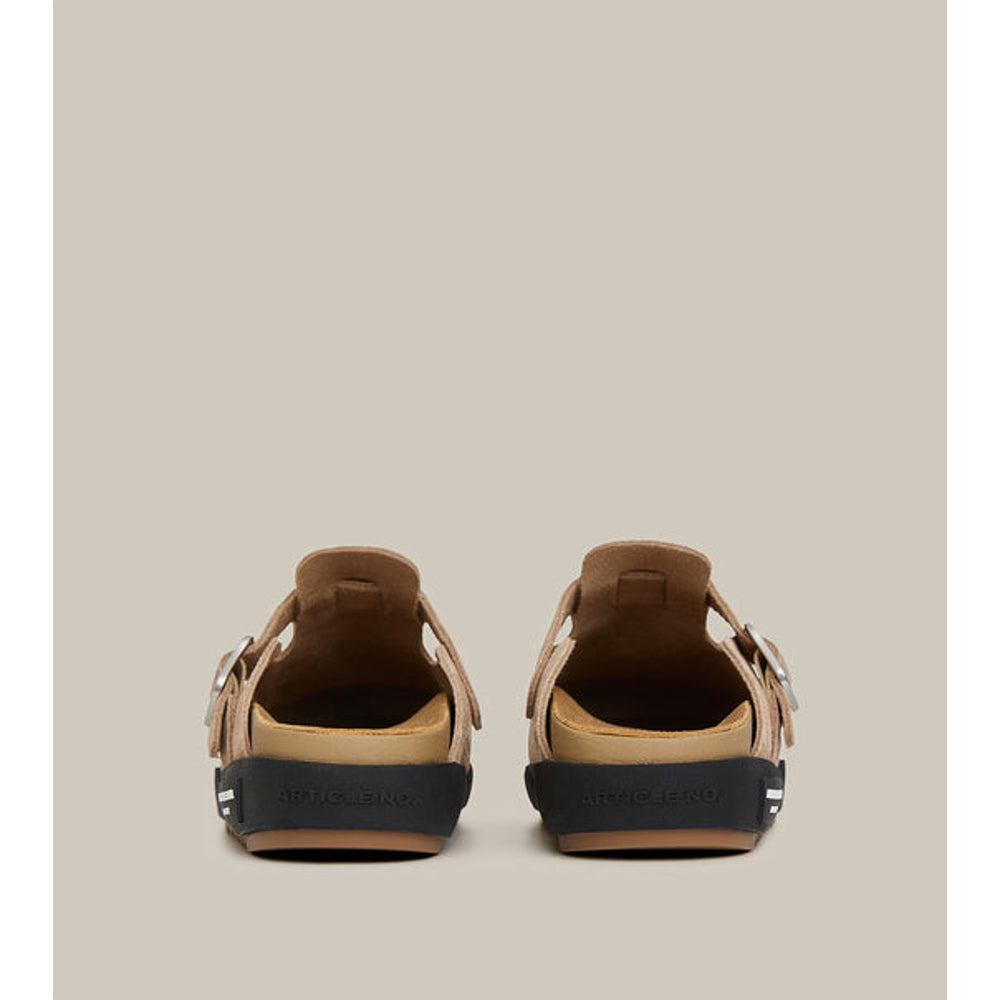 Vagand Leather Drift Clogs for Women - Beige & Black Comfortable Slip-On Shoes - Perfect for Casual Wear, Beach, and Summer Outfits