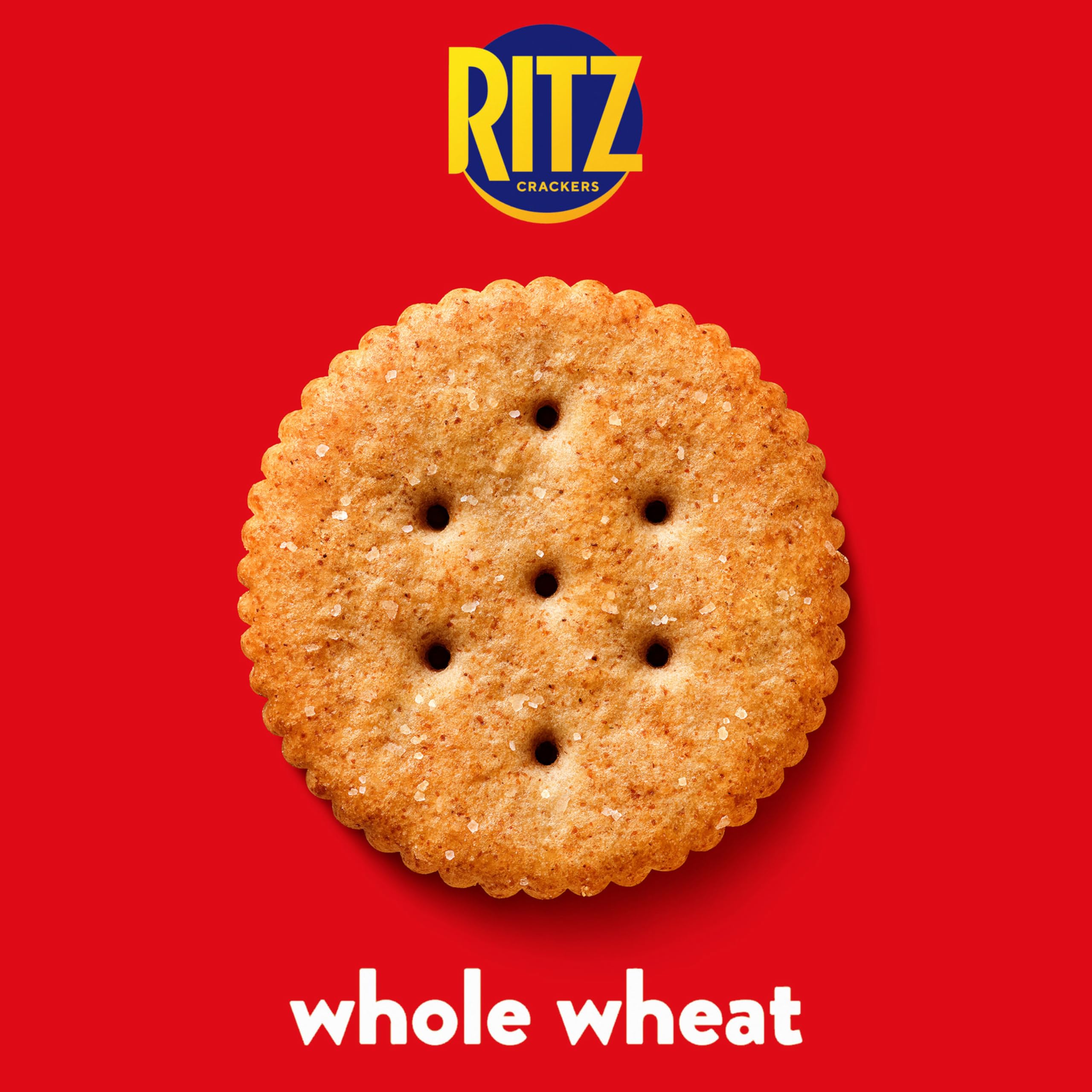 RITZ Whole Wheat Crackers - Healthy Snacks for Kids & Adults - Bulk Family Size (6-19.3 oz) - Perfect for School Lunches, Office Snacks & Picnics