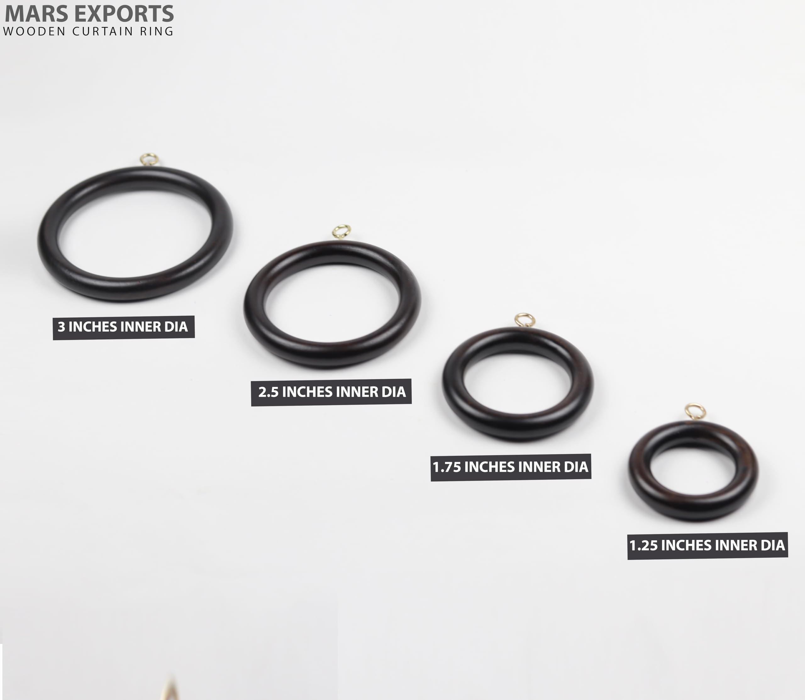 Handmade Beech Wood Drapery Rings for 1-1.5 Inch Curtain Rods - 2.7 Inch Inner Diameter (Set of 100) - Perfect for Living Room, Bedroom & Window Treatments