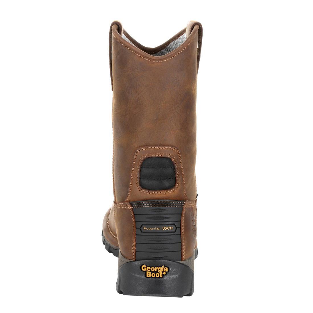 Eagle One Waterproof Pull-On Work Boots for Men - Slip Resistant Safety Shoes for Construction, Hiking & Outdoor Work