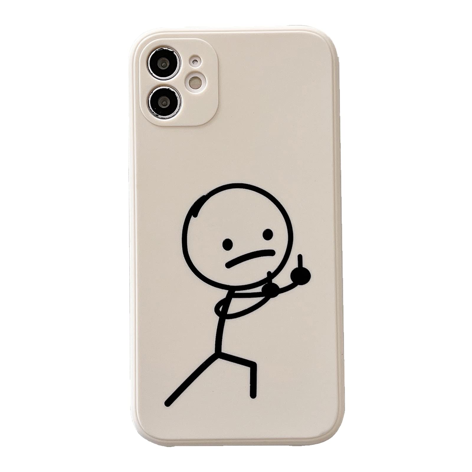 Funny Line Man Cartoon Silicone Case for iPhone 13 Pro Max/11/Xs Max - Soft Protective Phone Cover with Anti-Slip Grip (White) - Perfect for Daily Use, Work & Travel Accessories