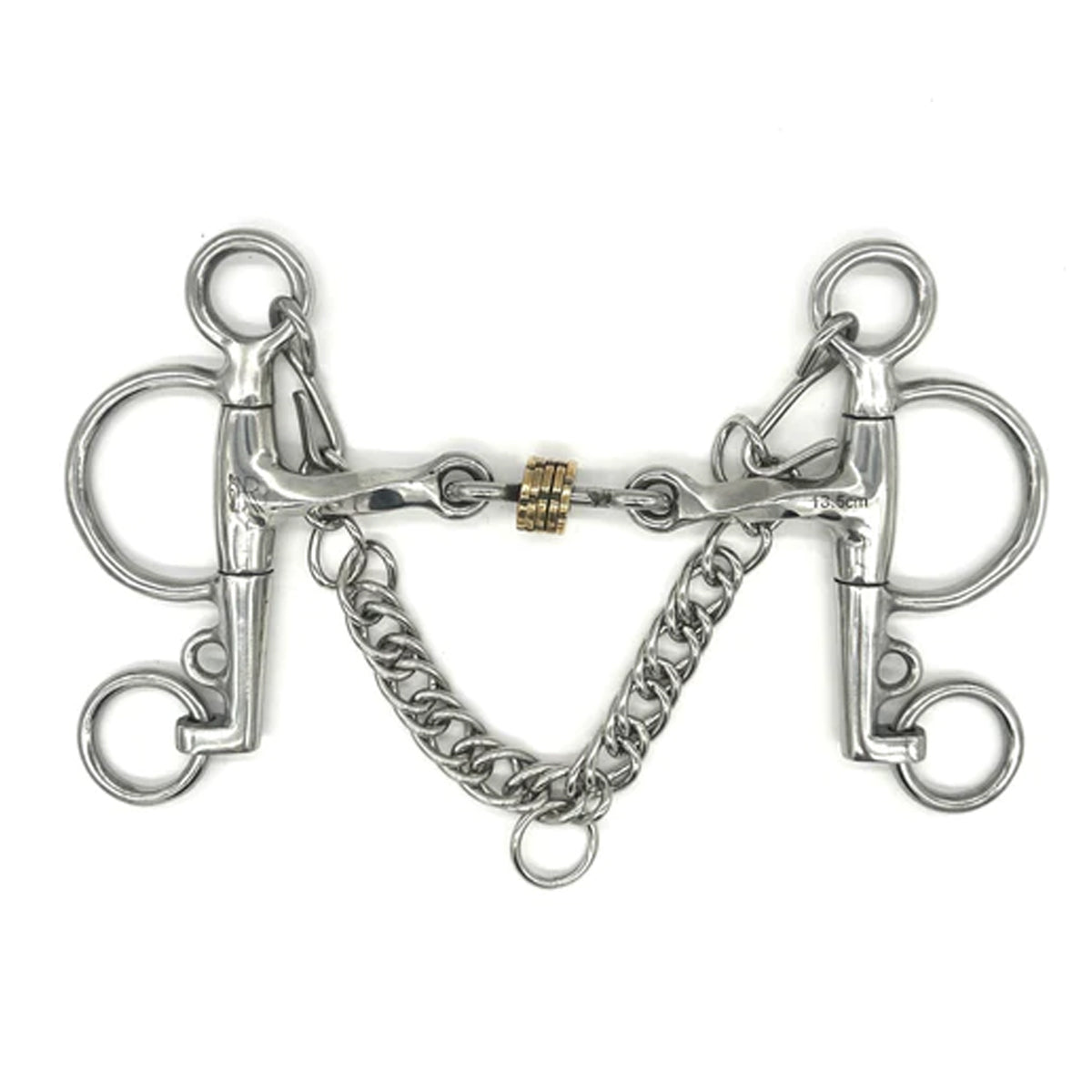 AJR Twisted Brass Disc Pelham Bit - English Snaffle Horse Bit for Dressage & Jumping - Perfect for Training & Show Riding