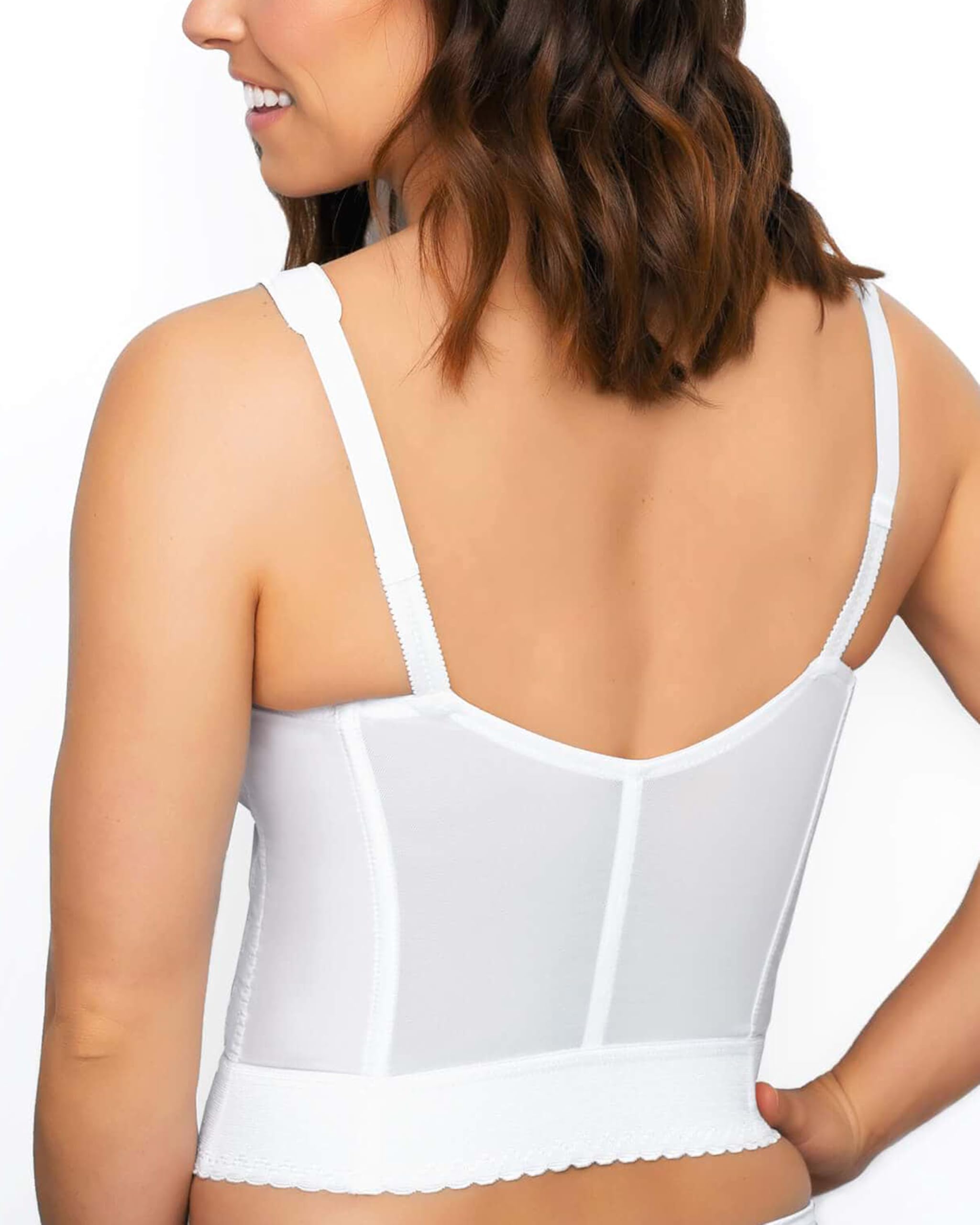 Exquisite Form 5107530 Wireless Posture Support Bra - Front Closure Longline Slimming Bra for Women | Perfect for Yoga, Workouts & Everyday Comfort