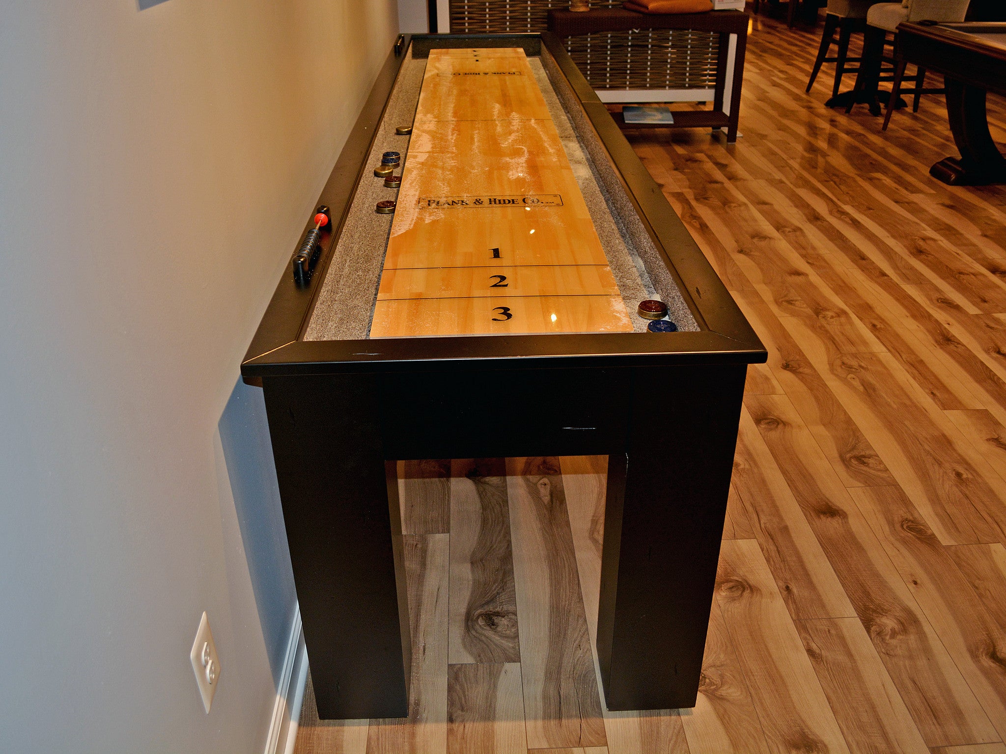 Premium Fulton Shuffleboard Table for Game Rooms & Bars - Solid Wood Plank & Hide Design for Indoor Entertainment - Perfect for Home, Office, or Pub Gatherings