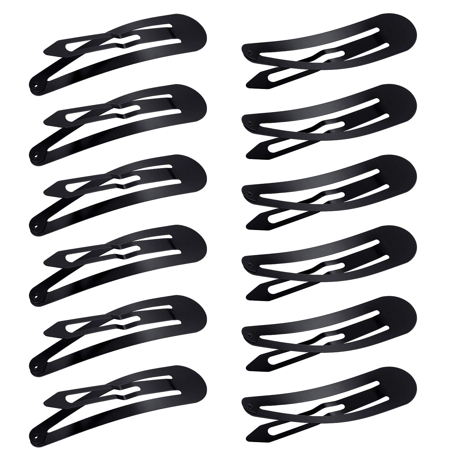 50 Pieces 3.5 Inch Large Metal Snap Hair Clips - No Slip Hair Barrettes for Women & Girls - Strong Hold Side Clamp Hair Accessories for Long & Thick Hair (Black) - Perfect for School, Work, Sports & Everyday Styling