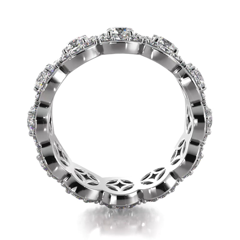2.56 Carat Round Diamond Eternity Wedding Band - 14K White Gold Diamond Ring for Women - Perfect for Anniversary, Engagement & Bridal Jewelry Gifts