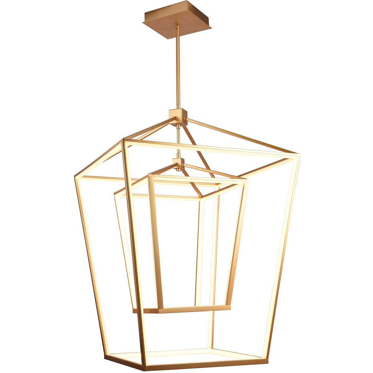 HF9412-GLD Park AVE. Hanging Chandelier - Modern Gold Crystal Ceiling Light Fixture for Dining Room, Bedroom & Living Room Decor