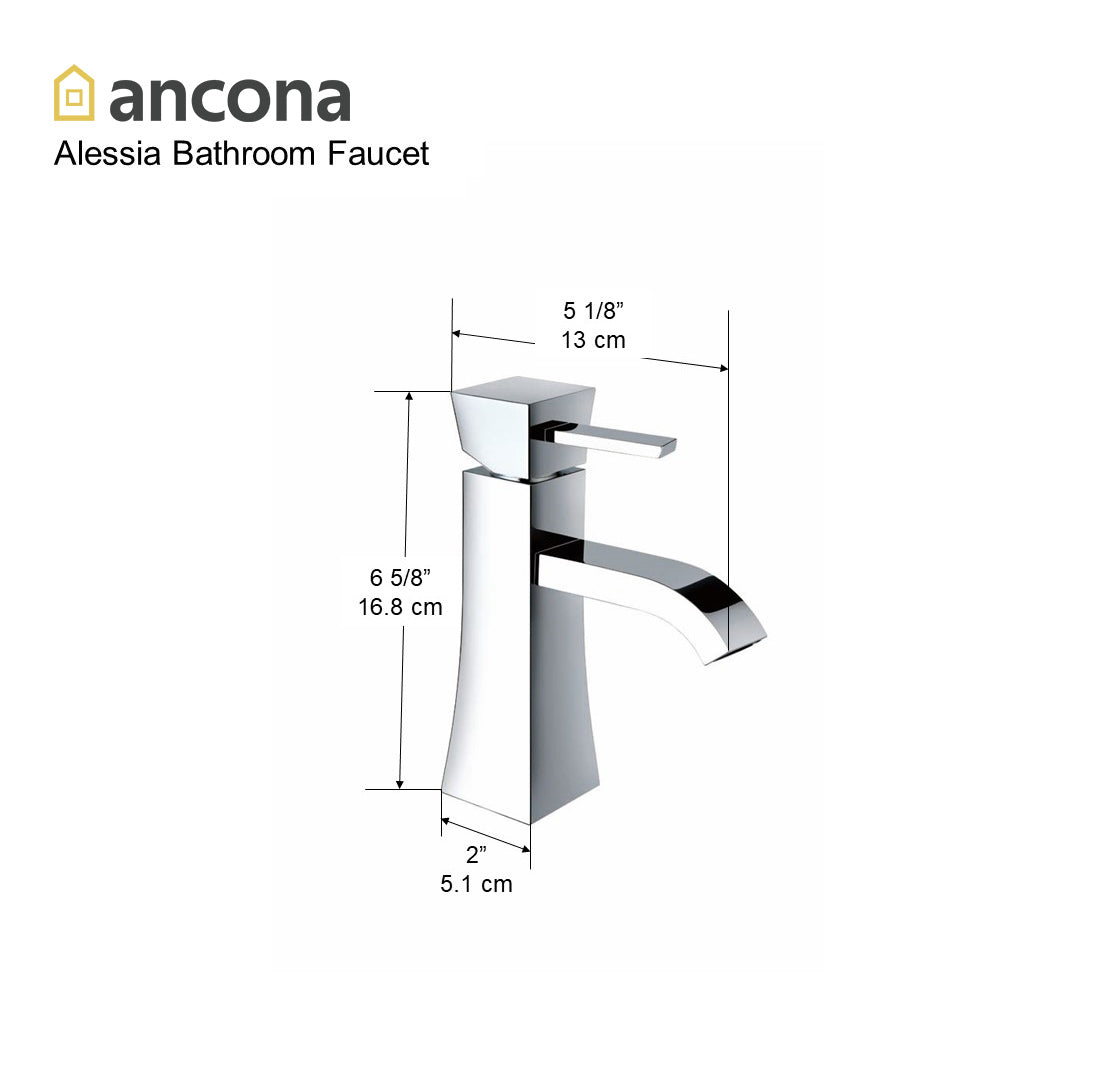 Alessia Modern Bathroom Faucet - Brushed Nickel Finish, Single Handle Deck Mount Sink Faucet for Bathroom Vanity, Perfect for Home Renovation & Spa Style Decor