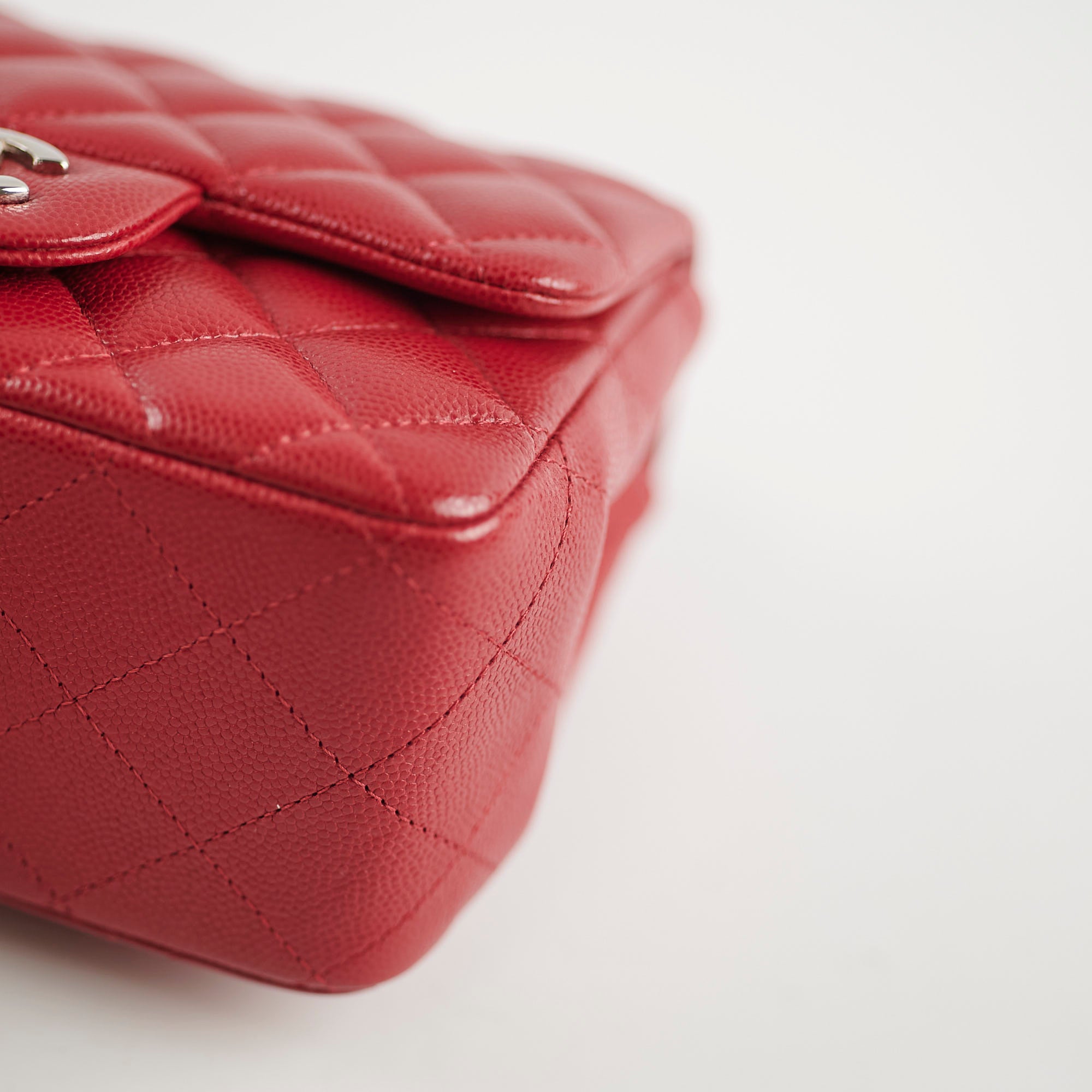 Chanel Mini Square Caviar Leather Red 26 Series Crossbody Bag - Perfect for Evening Parties, Date Nights & Luxury Fashion Accessories