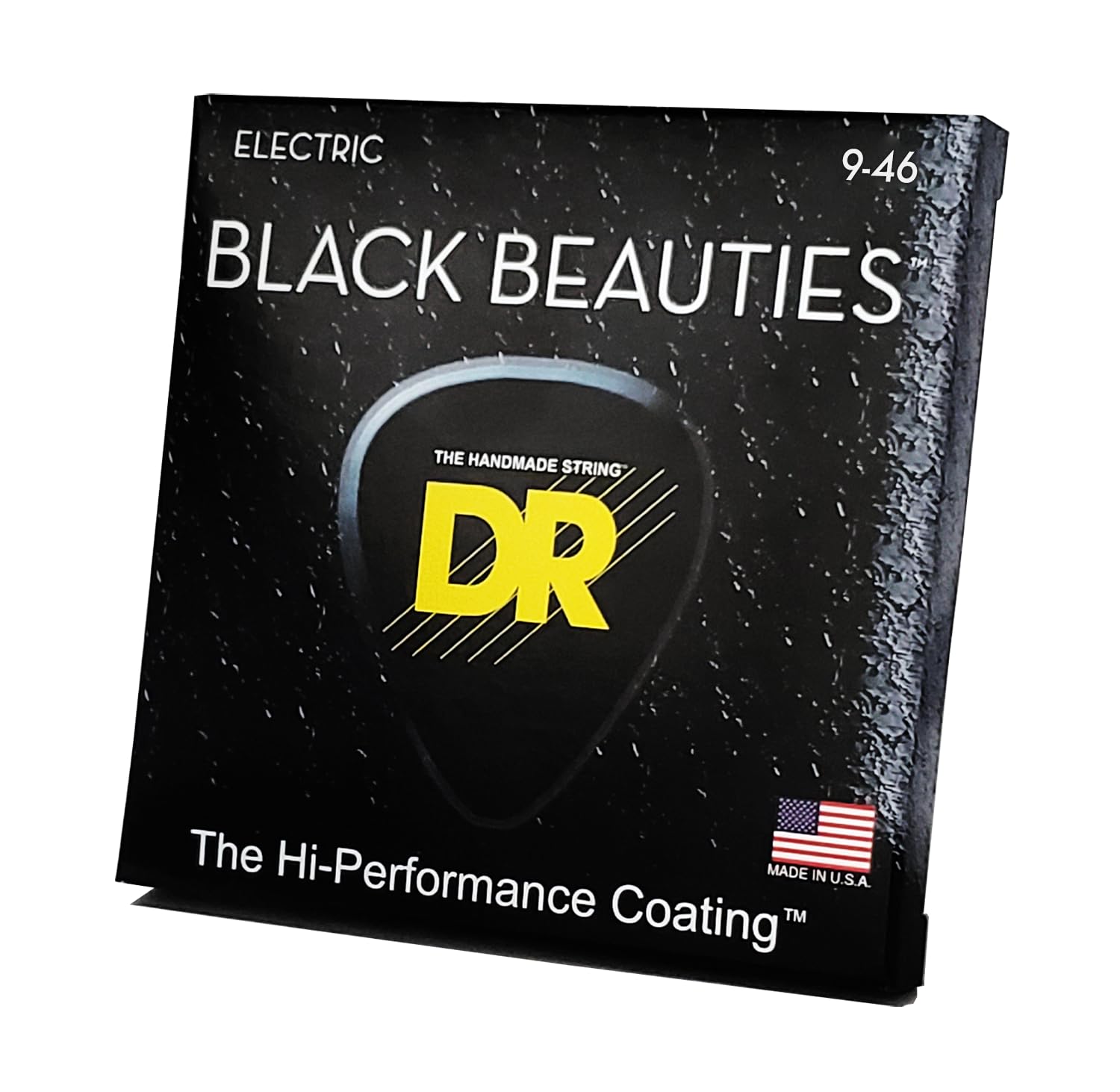 DR Strings Black Beauties BKE9-46 Electric Guitar Strings - Black Coated 9-46 Gauge for Rock, Blues & Metal Performance | Stage & Studio Use