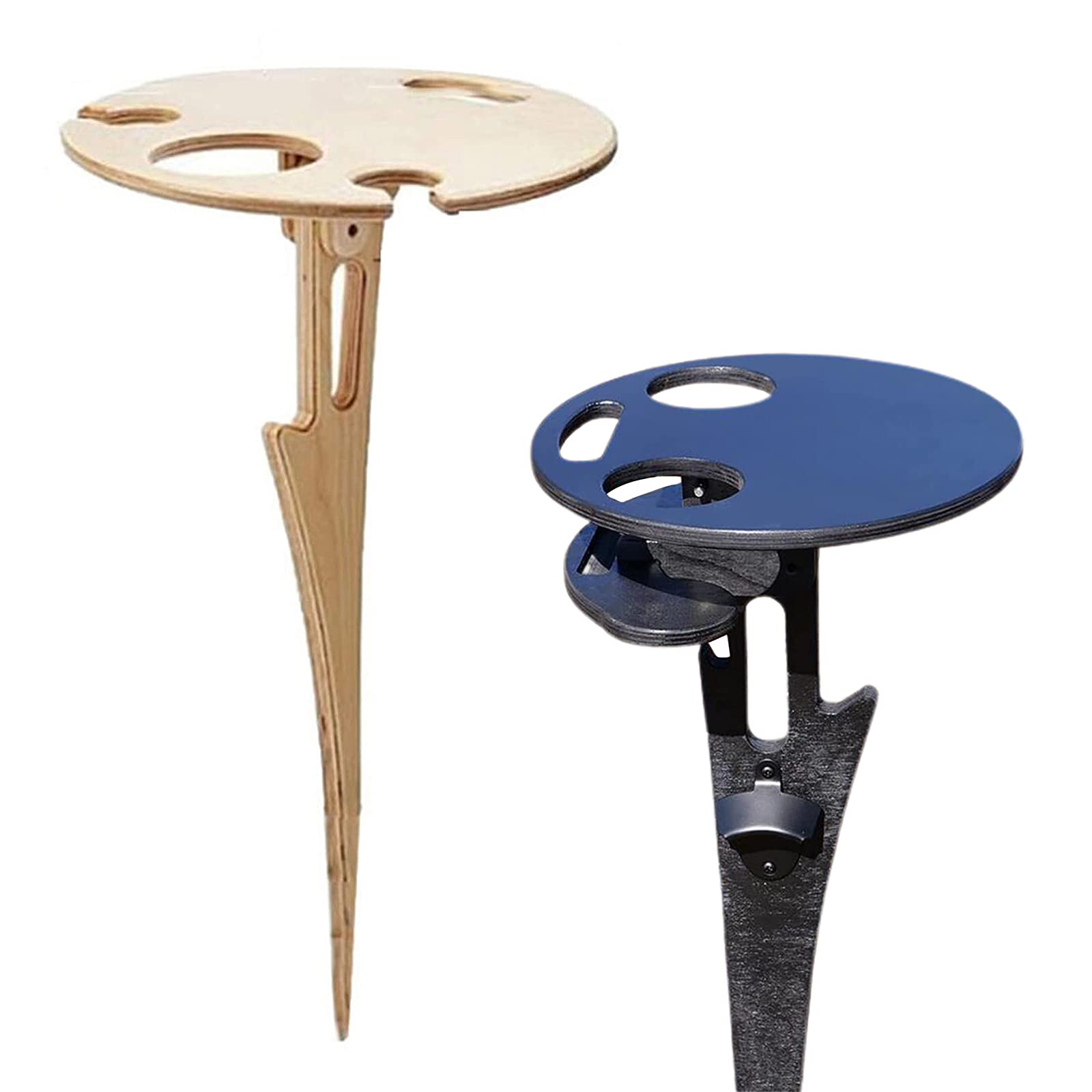 Sogaml 2-Pack Portable Folding Picnic Table - Outdoor Wooden Bench with Wine Glass Holder, Collapsible Side Table for Patio, Garden, Balcony, Beach, BBQ & Indoor Gatherings - Perfect for Camping, Picnics & Backyard Parties