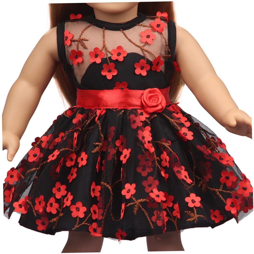 18 Inch Doll Clothes for Girls - Fashionable Doll Dress with Hair Band & Accessories (Black) - Perfect for Playtime, Collecting & DIY Doll Styling