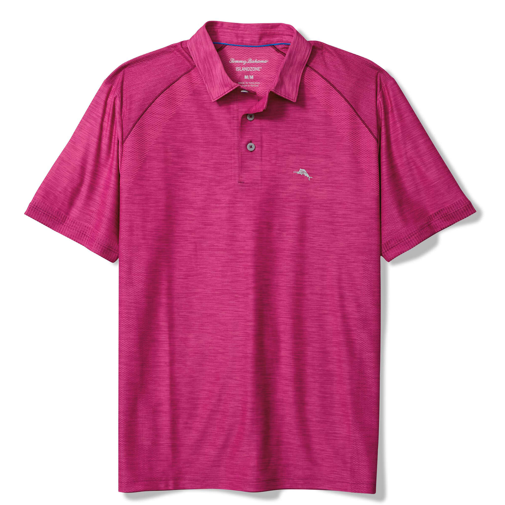 Tommy Bahama Men's IslandZone Palm Coast Pro Polo Shirt - Moisture-Wicking, UPF 50+ Sun Protection, Quick-Dry Golf & Casual Wear (Fuchsia Pink) | Perfect for Beach, Golf, and Summer Outdoor Activities