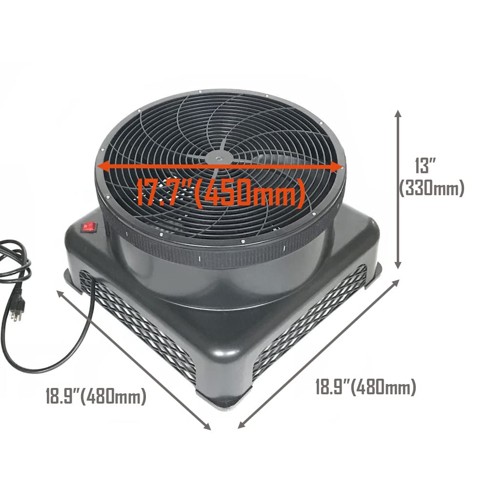 INTSUPERMAI 1HP Inflatable Air Blower Fan - 17.7 Inch Diameter, 20ft Max Height for Dancing Tube Man & Sky Dancers (110V) - Perfect for Advertising, Events, and Outdoor Promotions