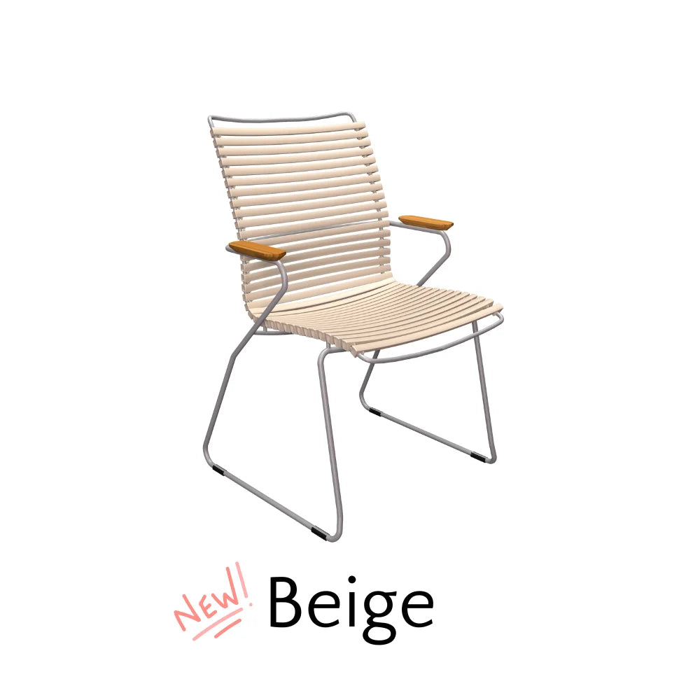 CLICK Outdoor Dining Chair with Tall Back - Patio, Garden, Poolside, and Restaurant Seating - Weather-Resistant and Comfortable for Outdoor Use