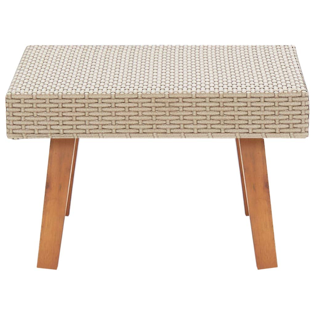 Waterproof Outdoor Side Table - Portable Beige Poly Rattan Coffee Table for Patio, Garden, Porch, Balcony & Yard | Fast Shipping | Perfect for Relaxing with Coffee or Drinks Al Fresco