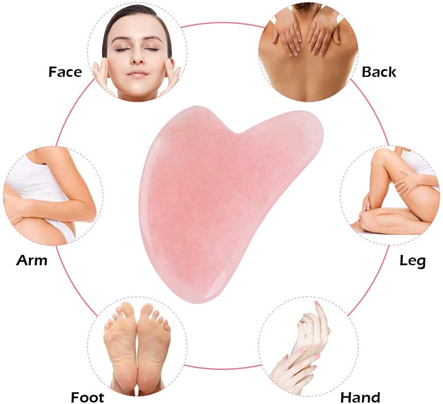 Bella Faccia Rose Quartz Roller and Gua Sha Set - Natural Facial Massage Tool for Anti-Aging, Puffiness & Dark Circles - Perfect for Skincare Routine, Relaxation & Lymphatic Drainage at Home or Travel