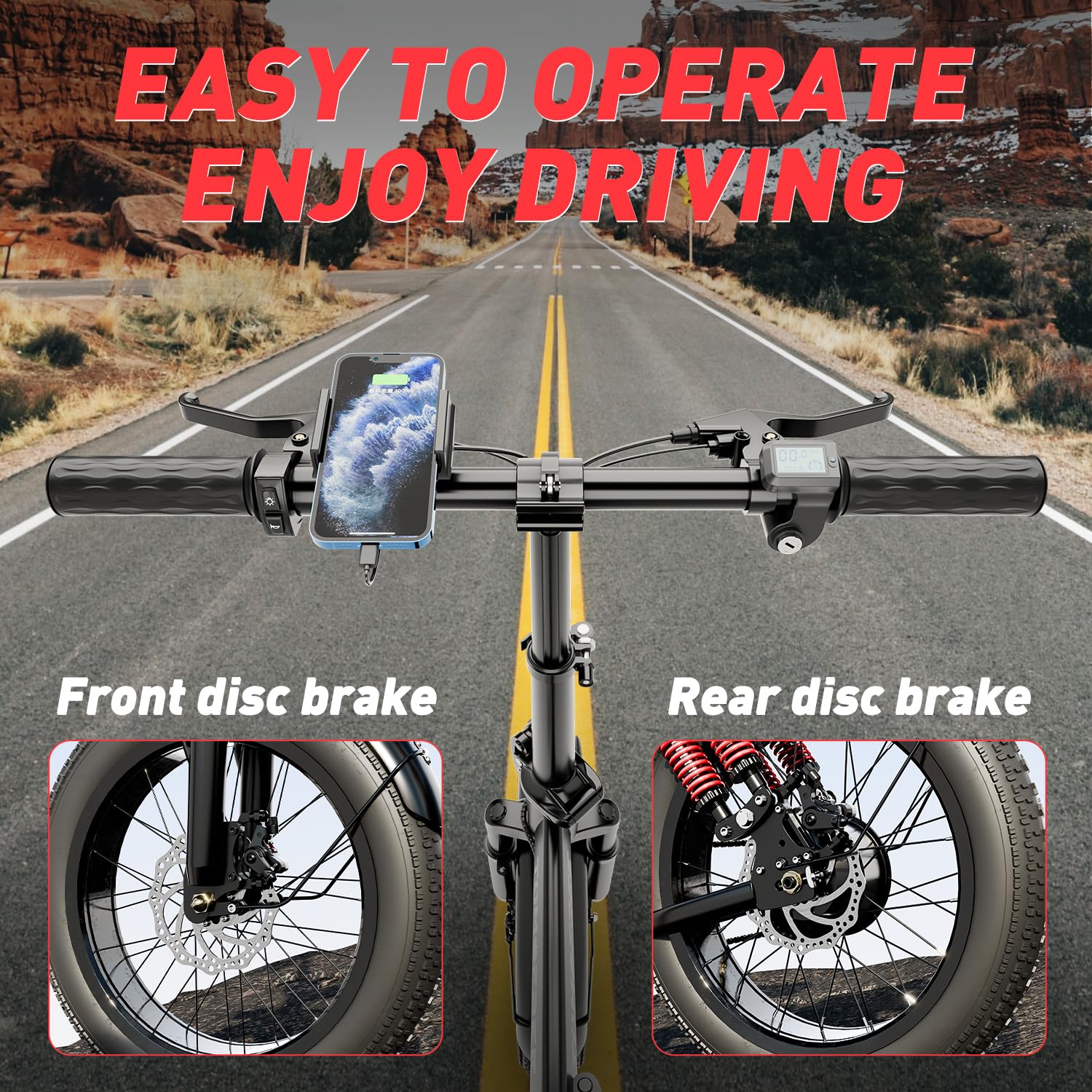 750W/1000W/1200W Electric Bike for Adults - 20MPH/30MPH Speed, 45 Mile Range, 2 Seats & 14