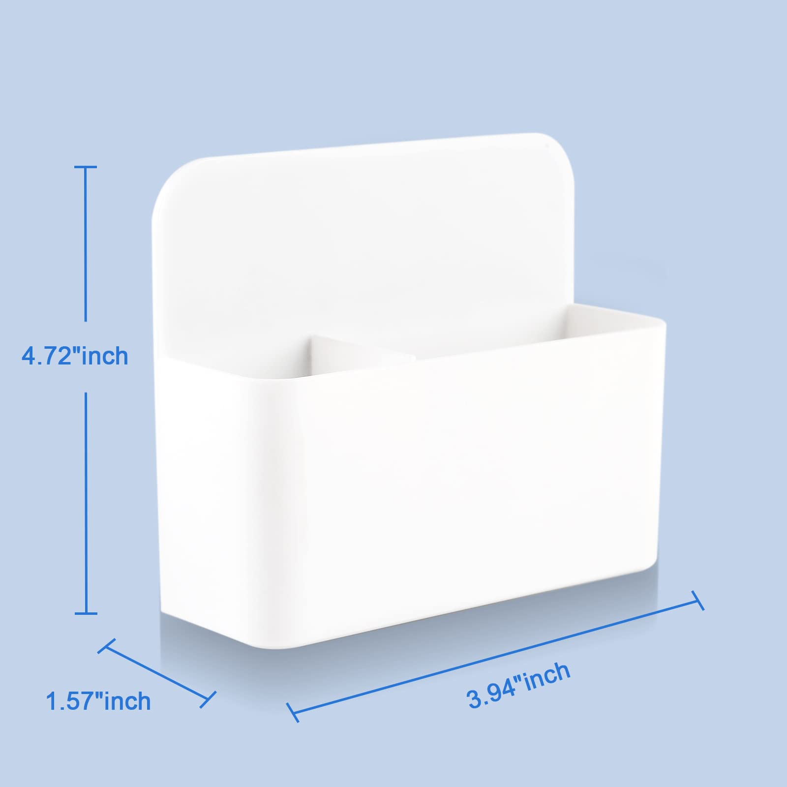 Vetoo 2 Pack Magnetic Pencil and Marker Holder - White Plastic Organizer for Office, School, or Workshop - Perfect for Fridge, Whiteboard, and Metal Surfaces