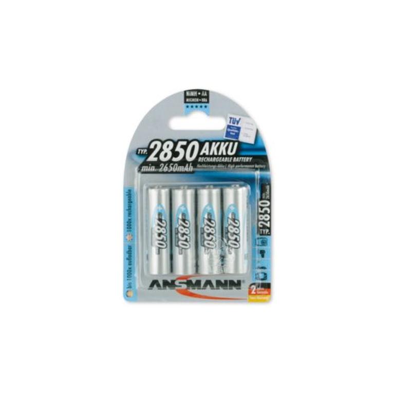 Ansmann AA Rechargeable Batteries 4-Pack - 2800mAh High Capacity NiMH, Long Lasting Power for Cameras, Toys, Flashlights & More