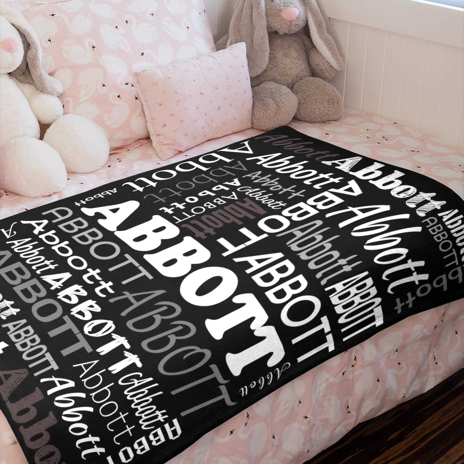 Personalized Monogram Blanket with Name - Custom Throw Blanket for Baby, Kids, Men & Women - Unique Birthday, Valentine's & Christmas Gifts - Cozy Home Decor, Nursery Essential & Thoughtful Present