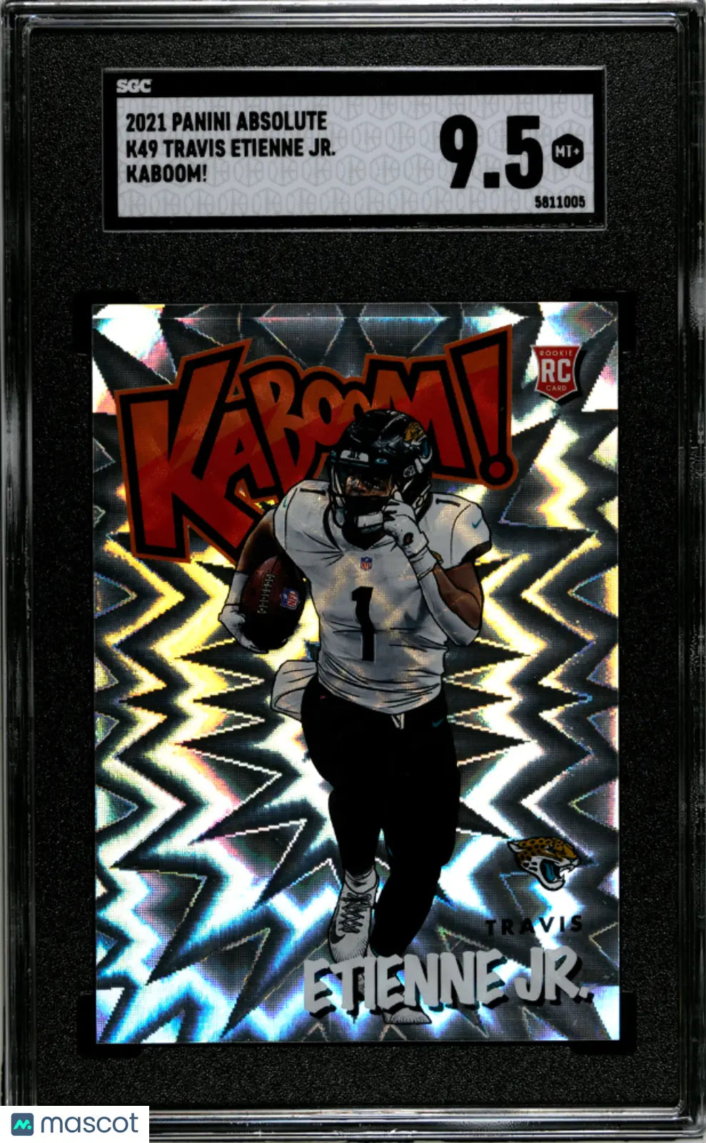 2021 Panini Absolute KABOOM! Travis Etienne JR. Rookie Card #K49 SGC 9.5 Mint - Perfect for Sports Collectors & NFL Memorabilia Enthusiasts