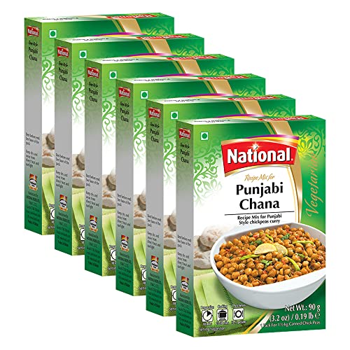 Authentic Punjabi Chana Masala Mix 3.2oz (90g) | South Asian Curry Spice Powder | Traditional Chickpea Seasoning | Ready-to-Cook Indian Food | Pack of 6 Boxes | Perfect for Home Cooking & Indian Cuisine Lovers