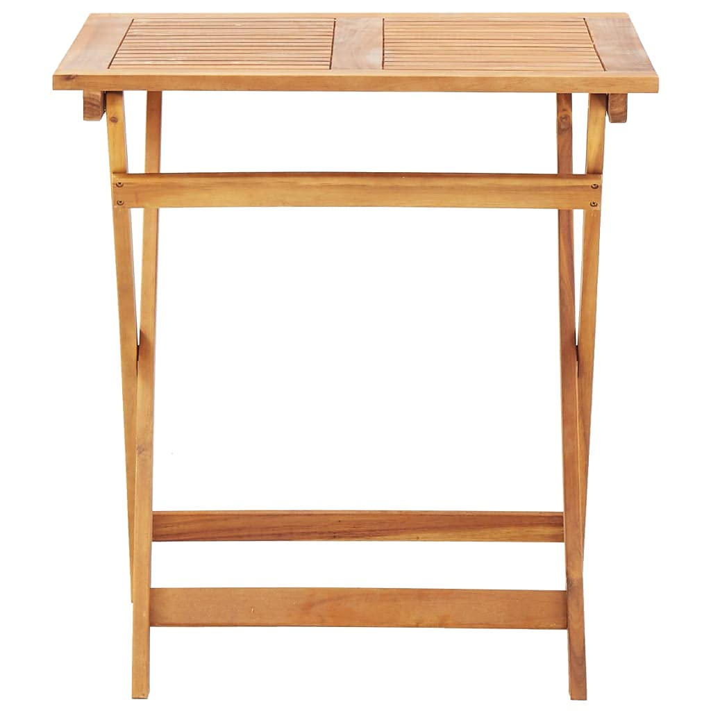 Outdoor Folding Garden Table 27.6x27.6x29.5 Inch Solid Acacia Wood - Patio, Backyard & Lawn Furniture for Dining, Relaxing & Entertaining (Fast Delivery)
