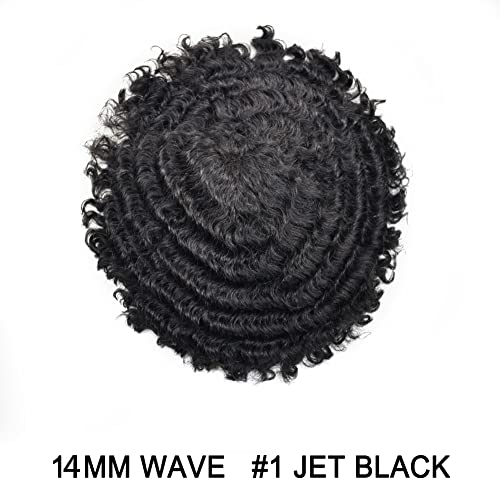 #1Jet Black-14mm Wave Curl