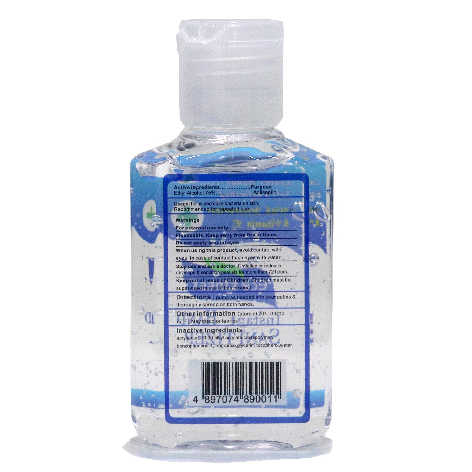 Eco Finest 2oz Hand Sanitizer Bulk Pack (24 Count) - 75% Alcohol No Rinse Instant Clean - Travel Size Sanitizing Gel for Office, School, Gym & On-The-Go Use